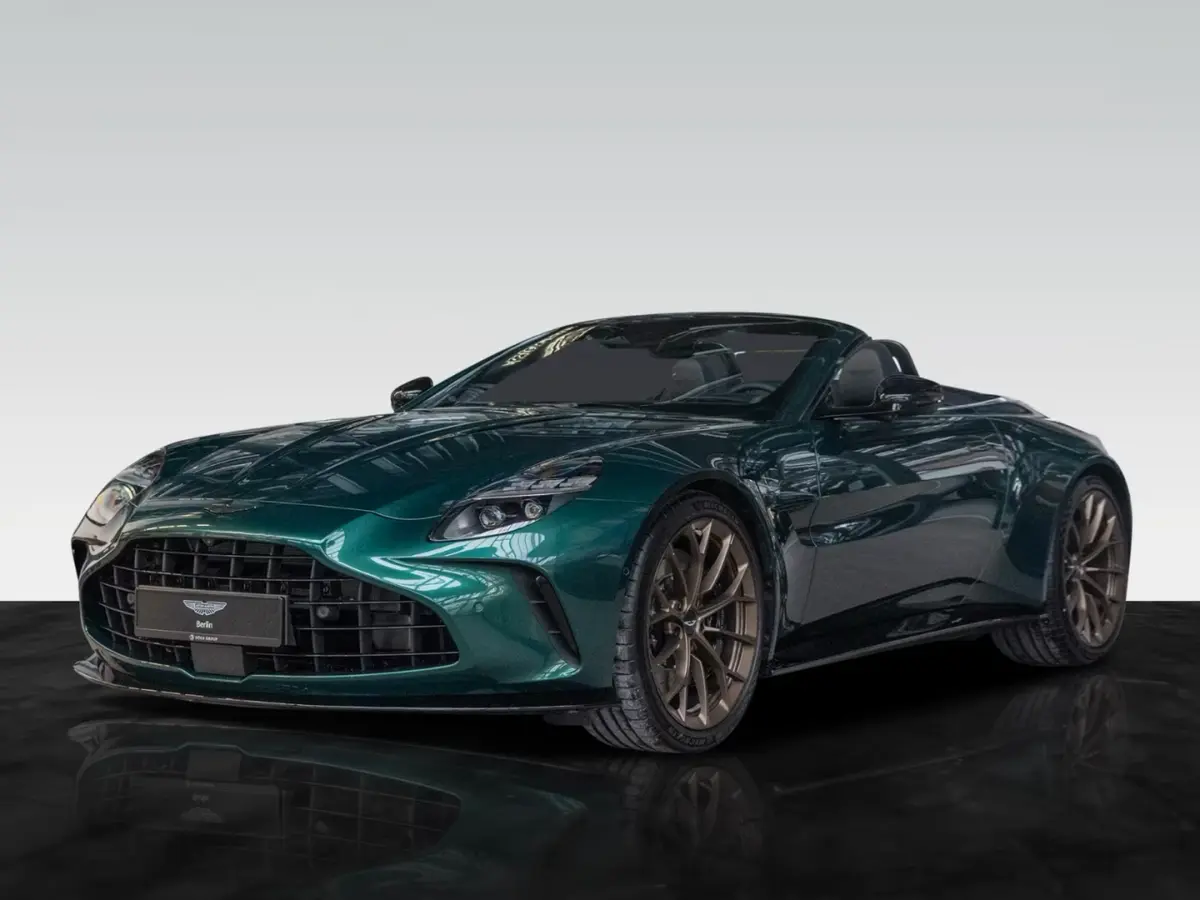 Aston Martin Vantage V8 Spider 2026, interior — Lisbon Luxury Car Rental, Lisbon. Top down for clear mornings along the Cascais coast