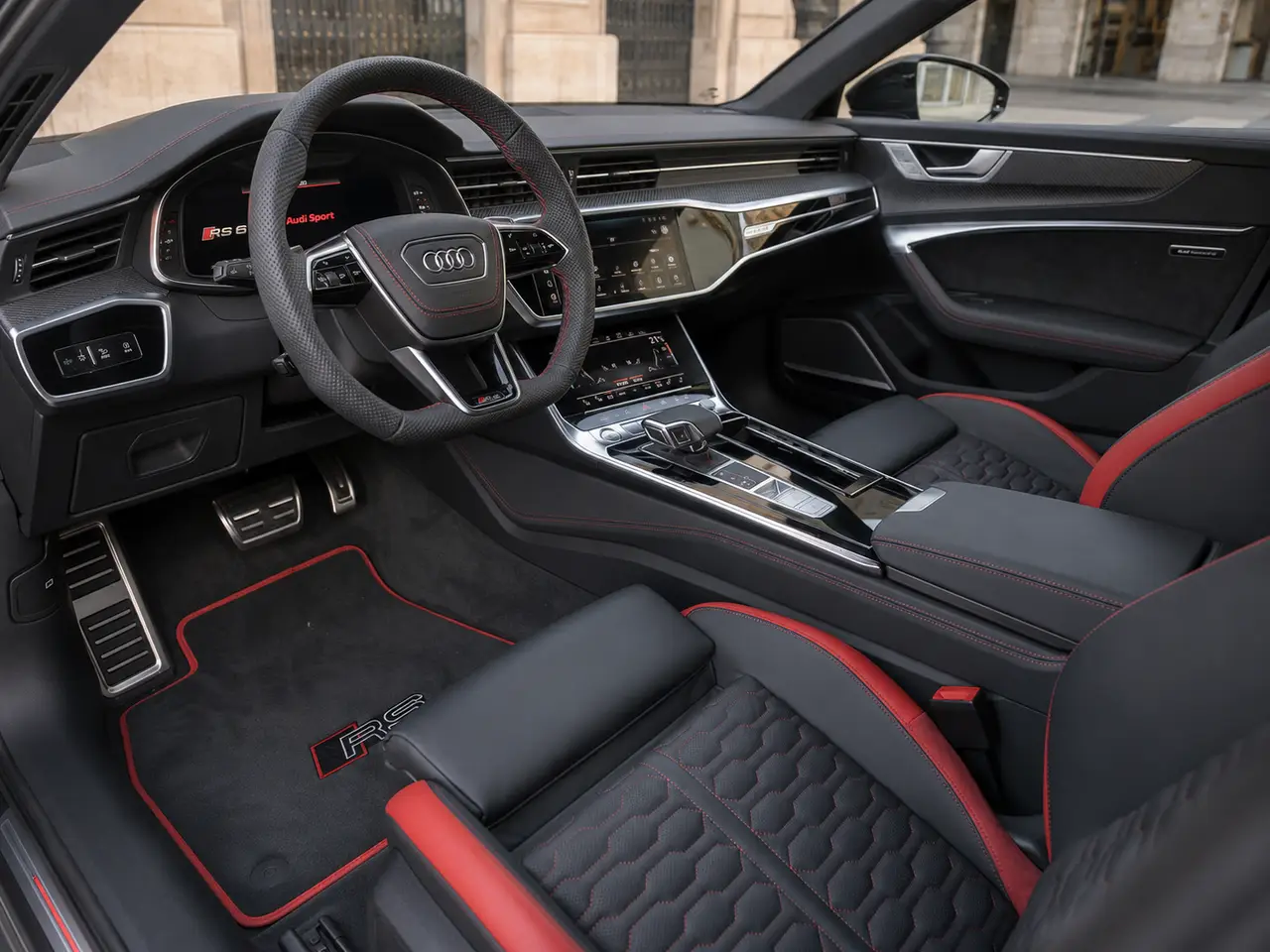 Audi RS6 2022, interior — Lisbon Luxury Car Rental, Lisbon. The 2022 Audi RS6 puts 591 hp behind a five-seat cabin, which is not something most cars…