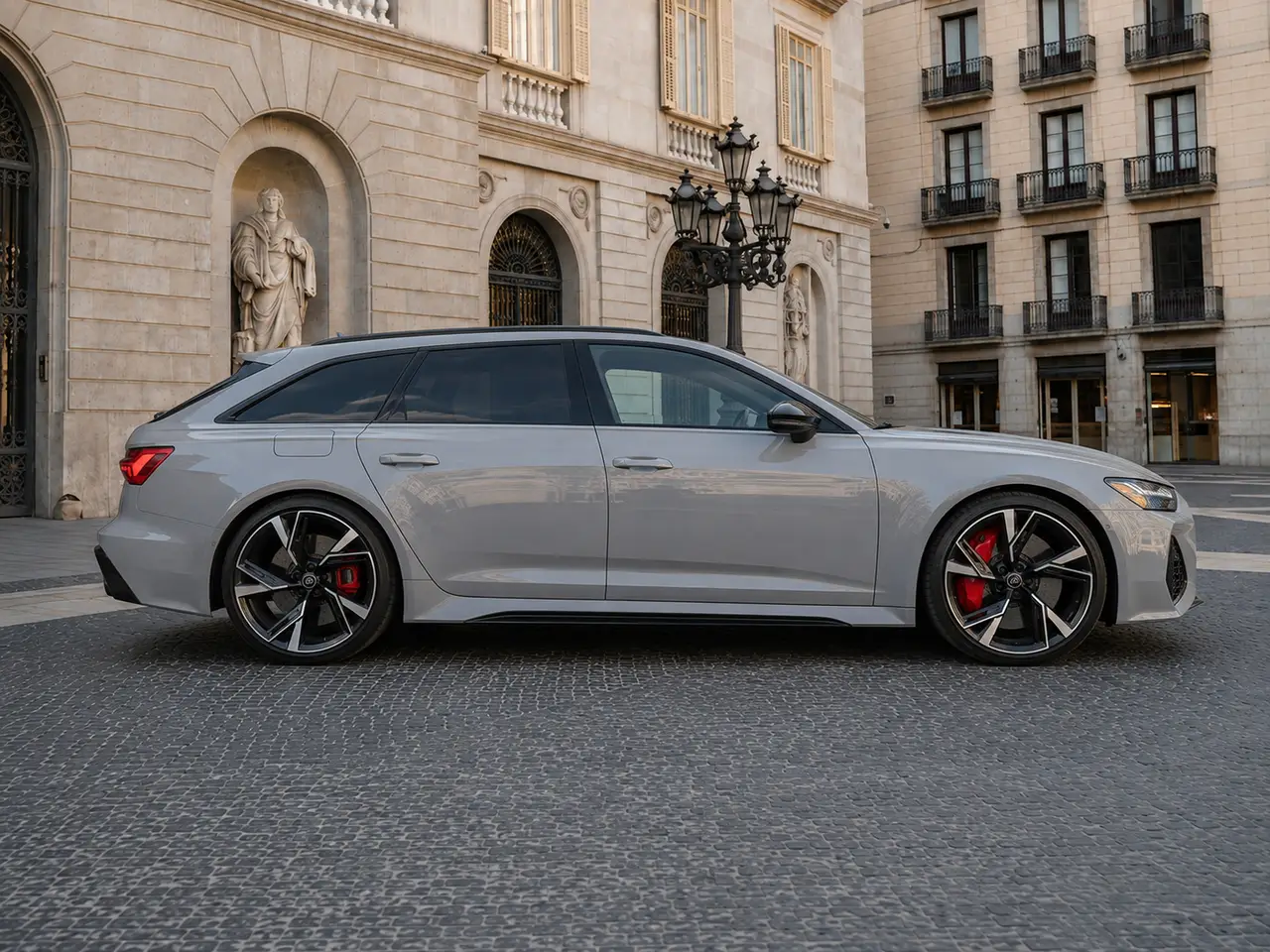 Audi RS6 Dynamic 2023, exterior — Lisbon Luxury Car Rental, Lisbon. The 2023 Audi RS6 Dynamic pairs 621 hp with a five-seat cabin, which makes it an unusual…