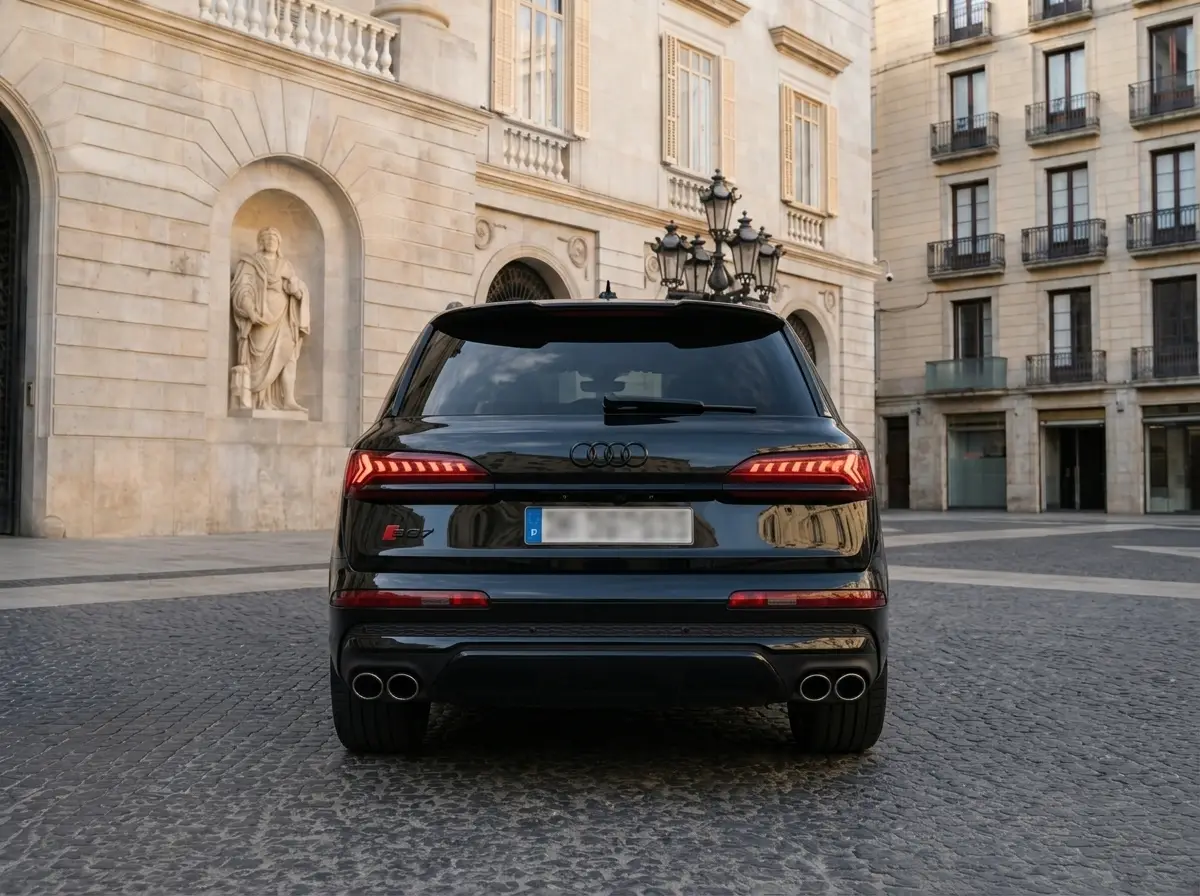 Audi SQ7 2025, front view — Lisbon Luxury Car Rental, Lisbon. The 2025 Audi SQ7 pairs 507 hp with the composure Audi's larger SUVs are known for: a…
