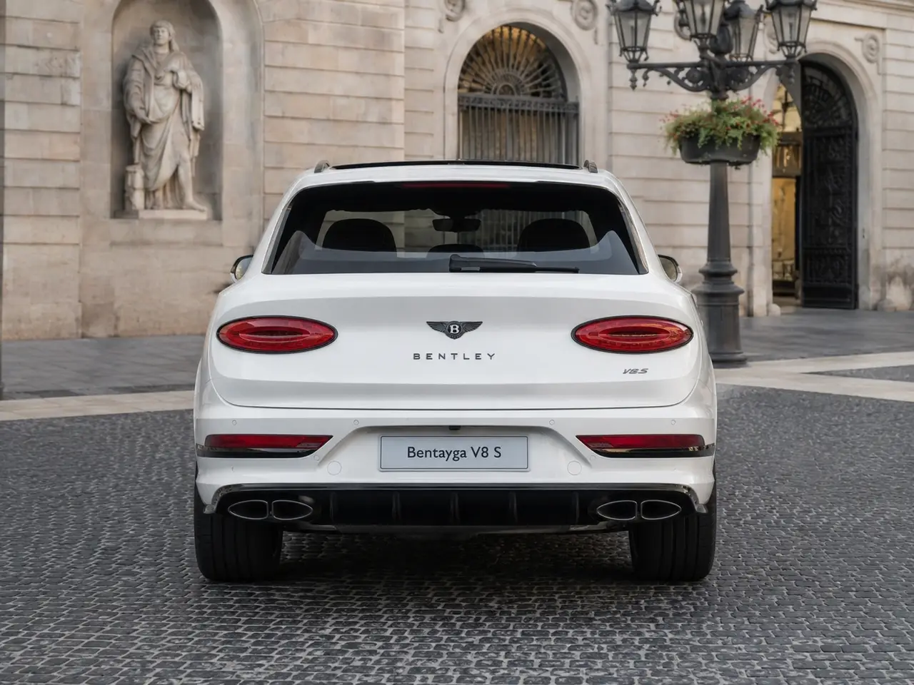 Bentley Bentayga V8-S 2024, rear view — Lisbon Luxury Car Rental, Lisbon. The Bentley Bentayga V8-S carries its 550 hp with the kind of composure that defines…