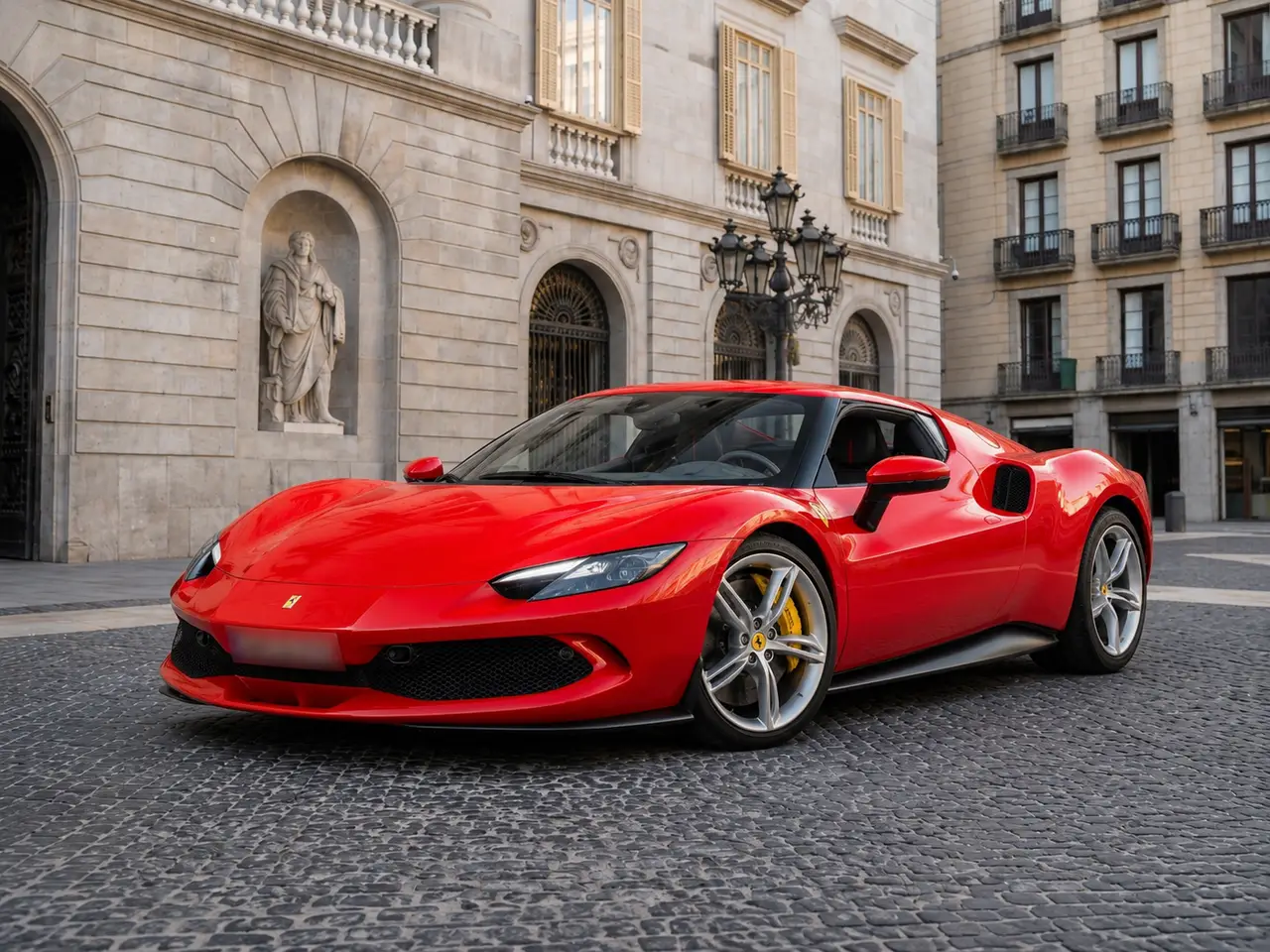 Ferrari 296 GTB 2023 — Lisbon Luxury Car Rental, Lisbon. The 296 GTB pairs a twin-turbo V6 with hybrid assistance to reach 830 hp, delivered…