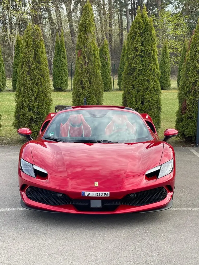 Ferrari 296 GTS Spider 2025, front view — Lisbon Luxury Car Rental, Lisbon. The 2025 Ferrari 296 GTS Spider pairs a folding hard-top with 819 hp, a combination built…