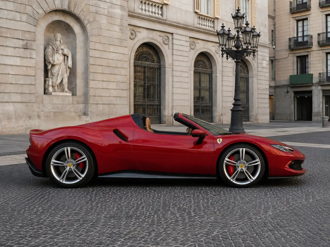 Ferrari 296 GTS Spider 2025, front view — Lisbon Luxury Car Rental, Lisbon. The 2025 Ferrari 296 GTS Spider pairs a folding hard-top with 819 hp, a combination built…