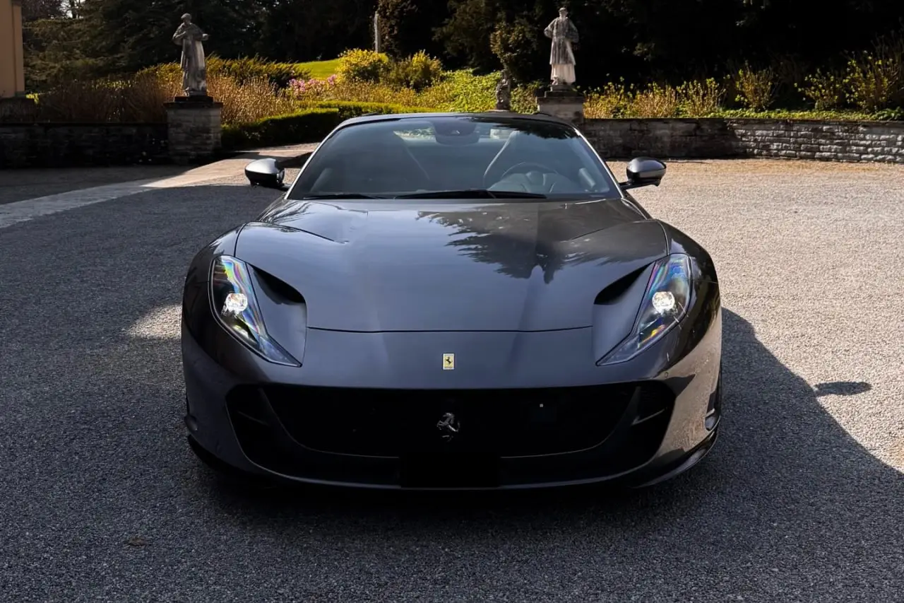 Ferrari 812 GTS 2024, interior — Lisbon Luxury Car Rental, Lisbon. The Ferrari 812 GTS pairs a naturally aspirated V12 producing 800 hp with a folding hard…