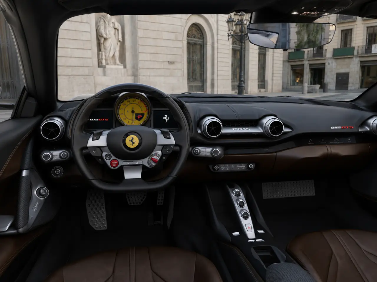 Ferrari 812 GTS 2024, interior — Lisbon Luxury Car Rental, Lisbon. The 2024 Ferrari 812 GTS pairs a naturally aspirated V12 with 789 hp in an open-top body…