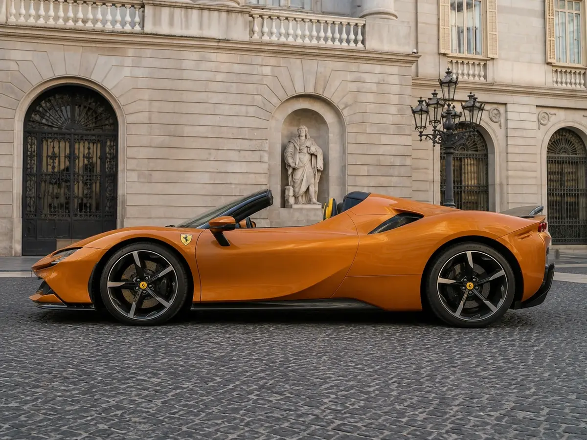 Ferrari SF90 Spider Tailor Made 2025, exterior — Lisbon Luxury Car Rental, Lisbon. The Ferrari SF90 Spider Tailor Made pairs 986 hp with a two-seat, open-top cockpit,…