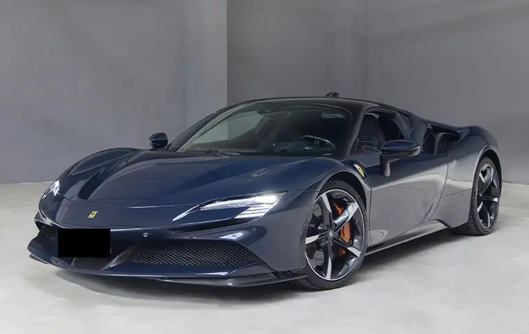 Ferrari SF90 Stradale 2025, front view — Lisbon Luxury Car Rental, Lisbon. The Ferrari SF90 Stradale is Maranello's most powerful road car to date, a plug-in hybrid…