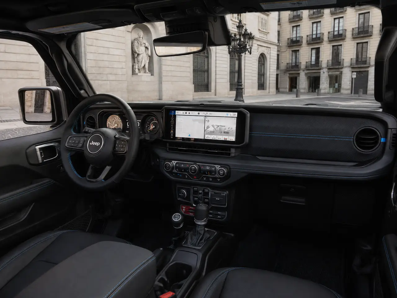 Jeep Wrangler 2025, interior — Lisbon Luxury Car Rental, Lisbon. The 2025 Jeep Wrangler brings a different kind of presence to the fleet: upright, boxy,…