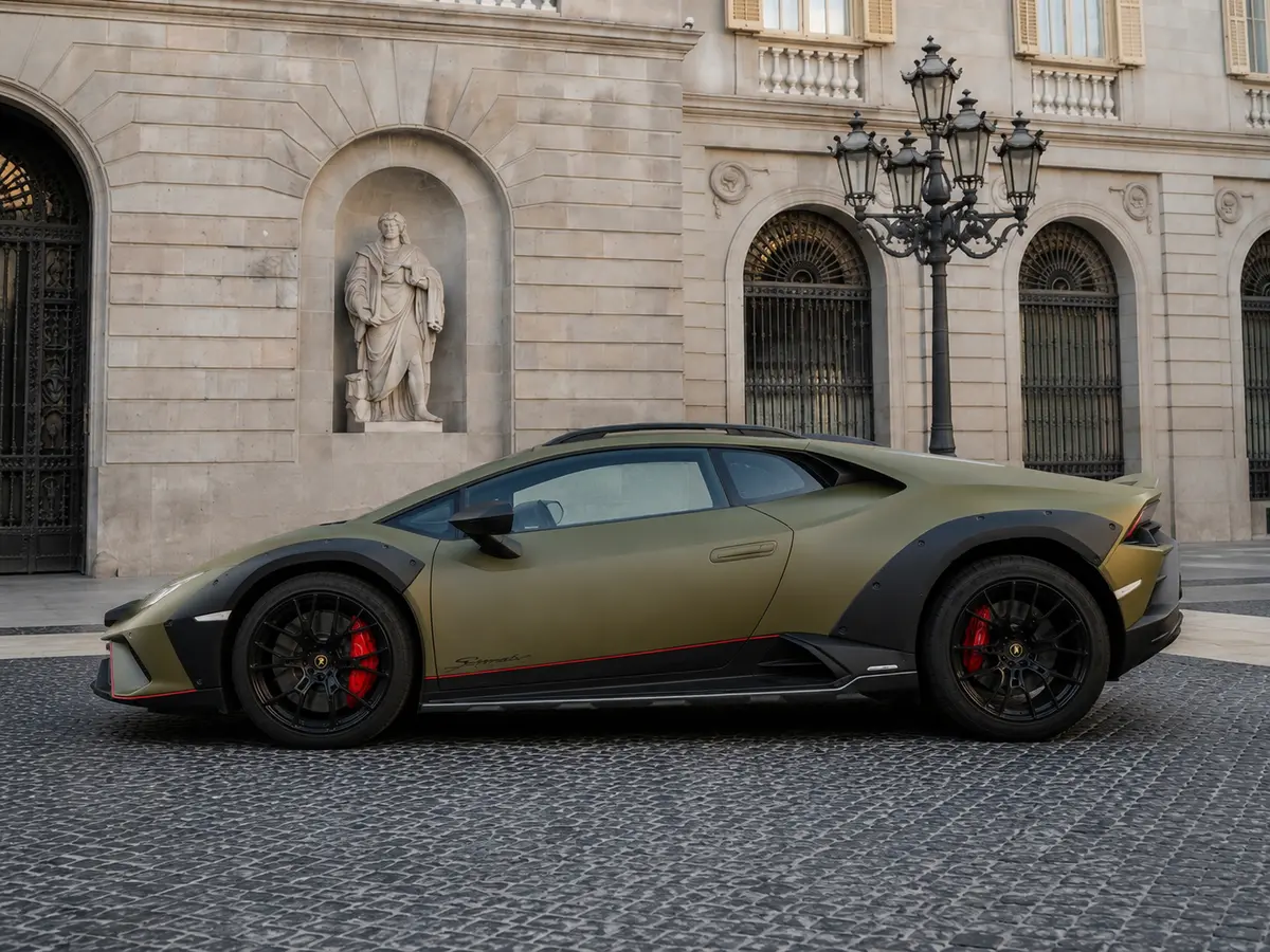 Lamborghini Huracan Sterrato 2024, exterior — Lisbon Luxury Car Rental, Lisbon. The Lamborghini Huracan Sterrato is the version of the Huracan built for surfaces the…