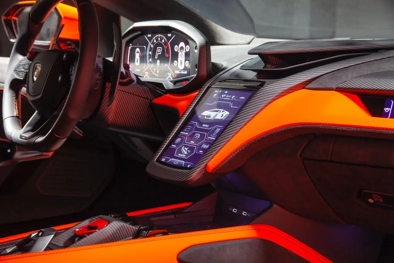 Lamborghini Revuelto 2026, dashboard — Lisbon Luxury Car Rental, Lisbon. The Revuelto is Lamborghini's first series-production V12 hybrid, and it drives like an…