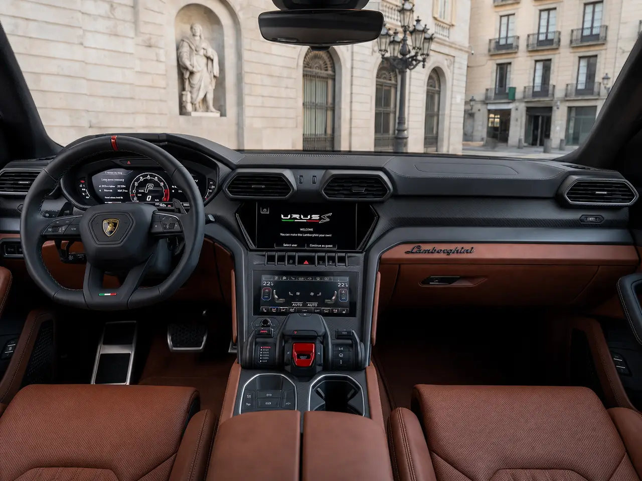 Lamborghini Urus S 2023, interior — Lisbon Luxury Car Rental, Lisbon. The Lamborghini Urus S pairs 657 hp with genuine five-seat practicality, a combination…