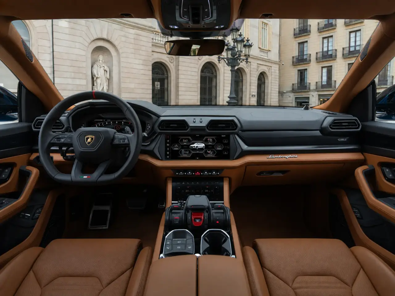 Lamborghini Urus SE 2025, dashboard — Lisbon Luxury Car Rental, Lisbon. The Lamborghini Urus SE brings 800 hp and five full seats to a body style most drivers…