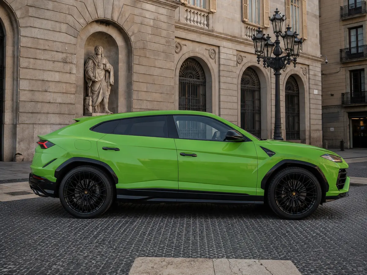 Lamborghini Urus SE 2026, front view — Lisbon Luxury Car Rental, Lisbon. The Lamborghini Urus SE brings genuine supercar presence to a five-seat SUV format, a…