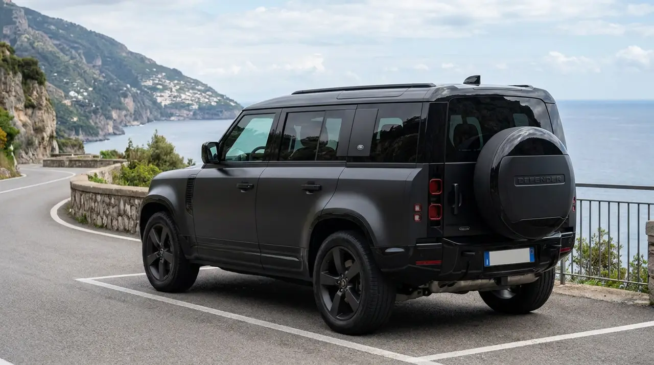 Land Rover Defender 2024, dashboard — Lisbon Luxury Car Rental, Lisbon. The 2024 Land Rover Defender brings 400 hp and seven seats to a fleet mostly built around…