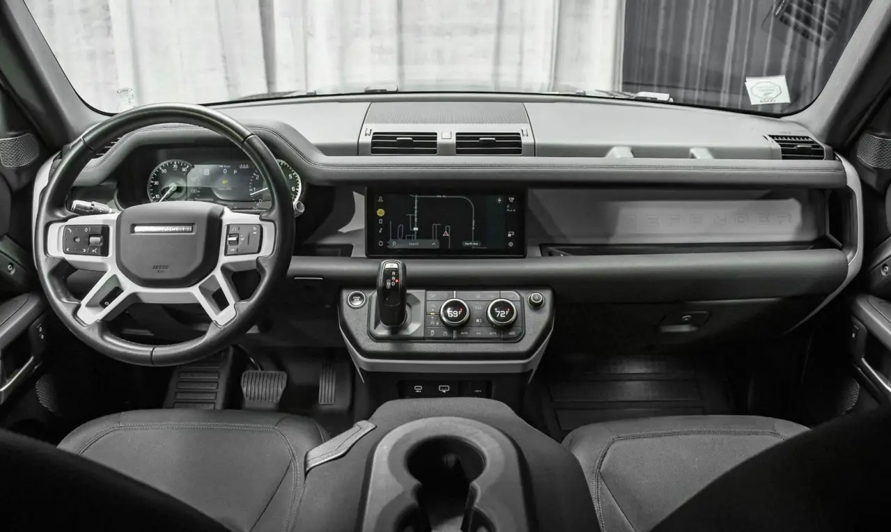 Land Rover Defender X-Dynamic 7 seater 2024, dashboard — Lisbon Luxury Car Rental, Lisbon. The 2024 Land Rover Defender X-Dynamic brings a different kind of presence to the fleet:…