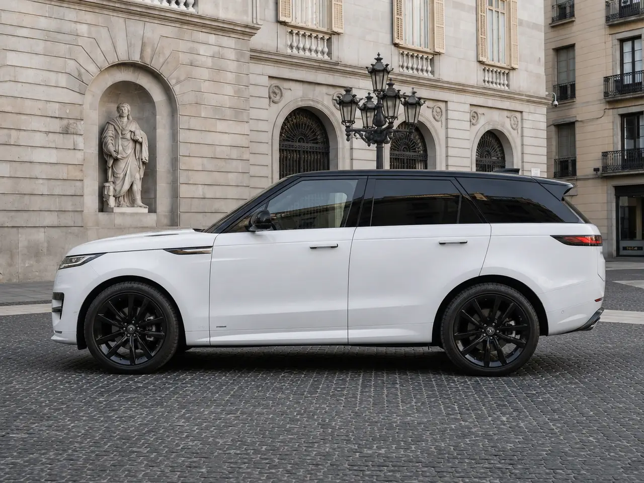 Land Rover Range Rover Sport 2025, exterior — Lisbon Luxury Car Rental, Lisbon. The 2025 Range Rover Sport carries its 400 hp with the kind of quiet authority that…