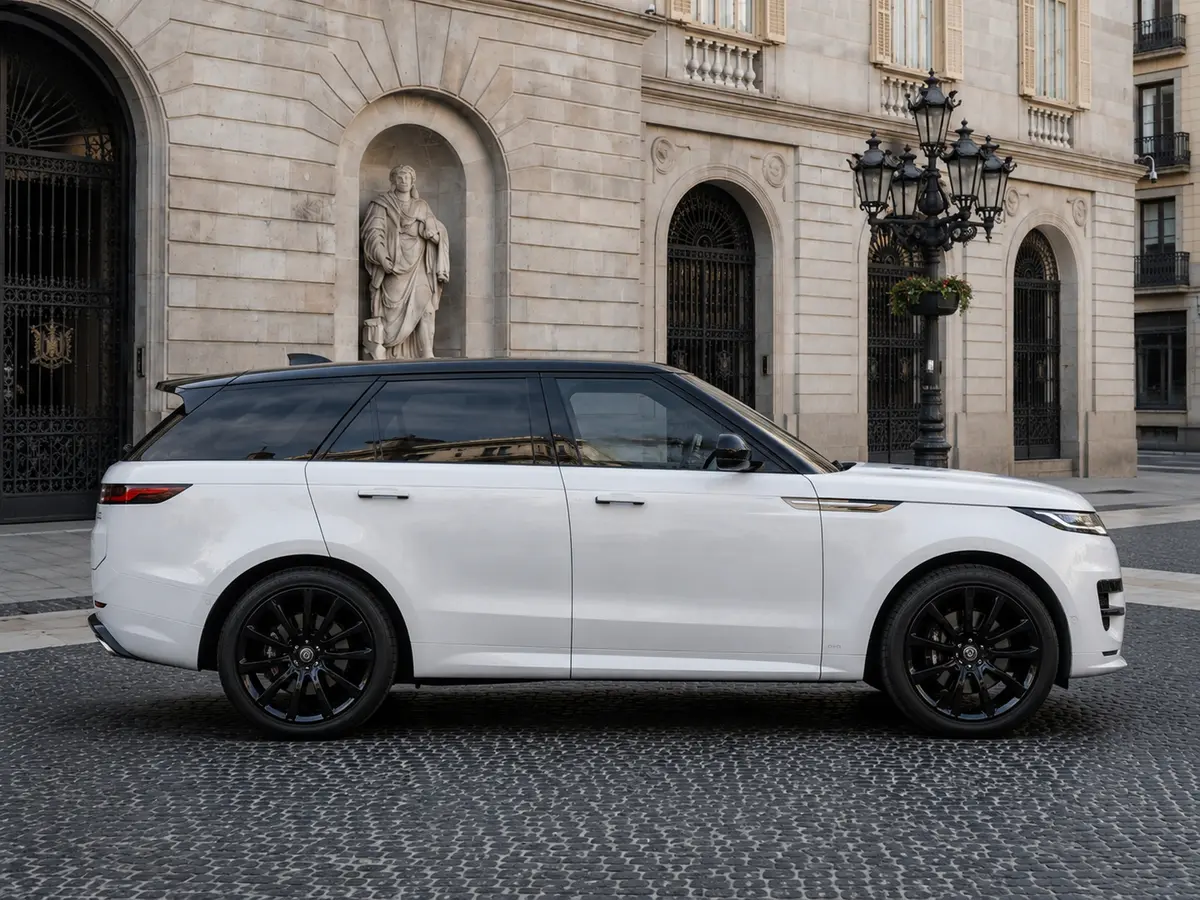 Land Rover Range Rover Sport 2025, front view — Lisbon Luxury Car Rental, Lisbon. The 2025 Range Rover Sport carries its 400 hp with the kind of quiet authority that…