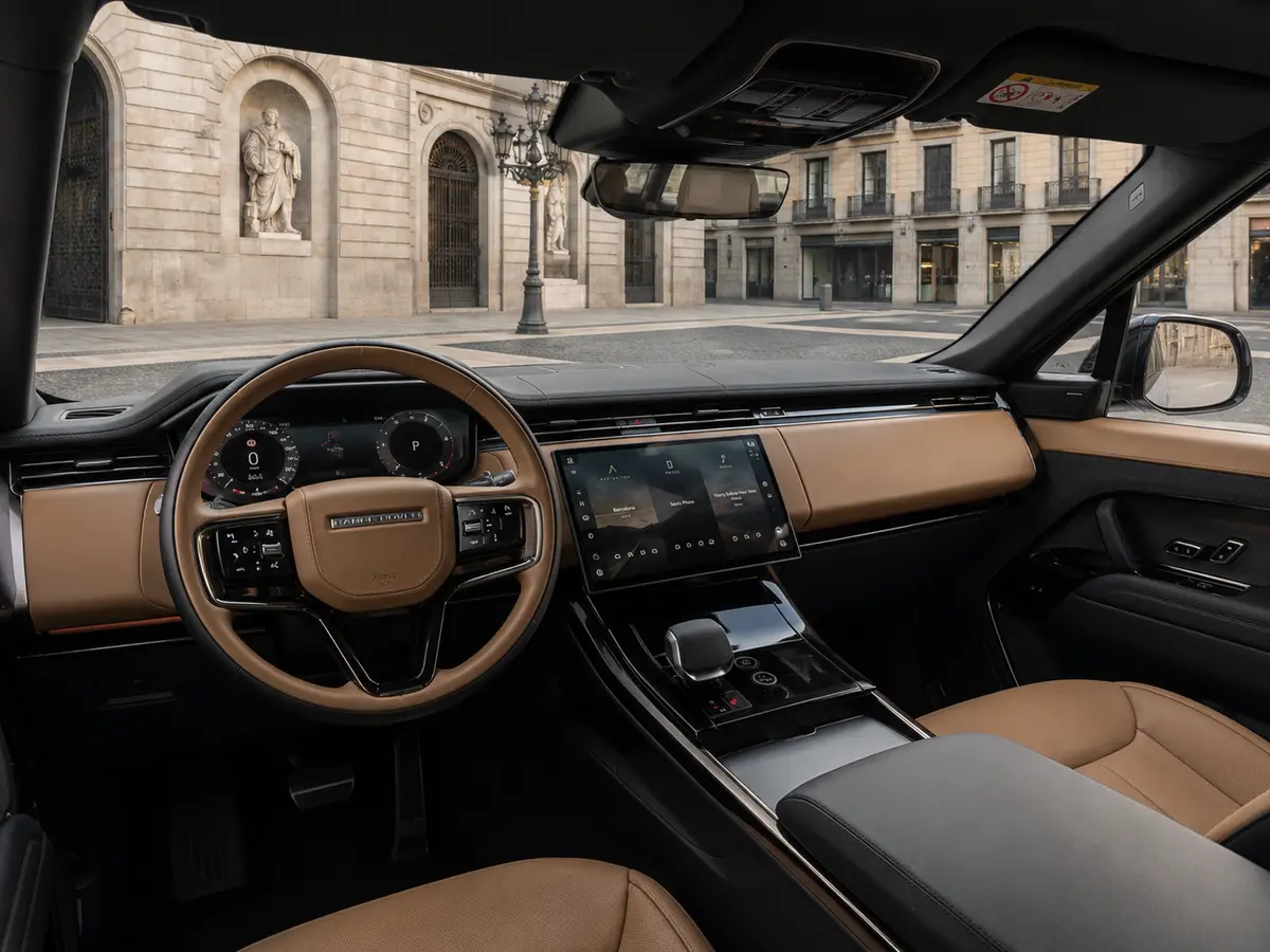 Land Rover Range Rover Sport 2025, interior — Lisbon Luxury Car Rental, Lisbon. The 2025 Range Rover Sport carries its 400 hp with the kind of quiet authority that…