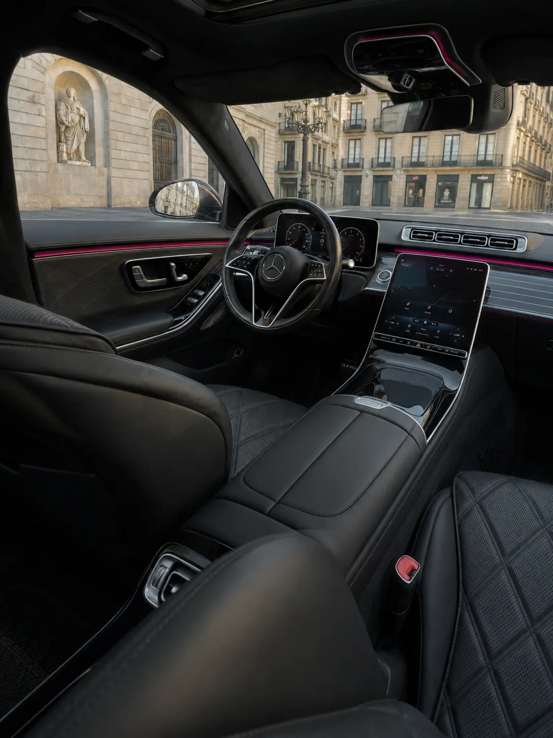 Maybach S580 2023, interior — Lisbon Luxury Car Rental, Lisbon. The Maybach S580 is built for arrival rather than acceleration contests, though its 503…