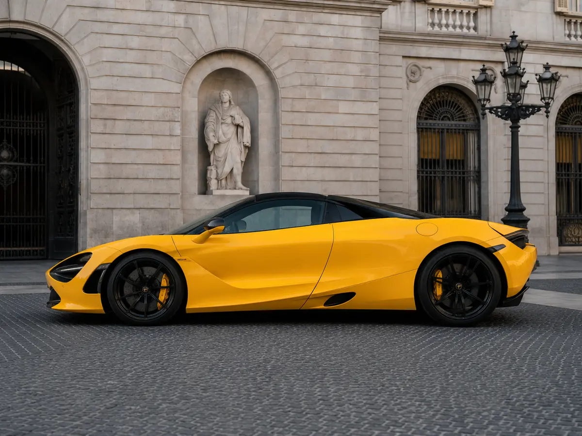 McLaren 720S Spider 2022, exterior — Lisbon Luxury Car Rental, Lisbon. The 2022 McLaren 720S Spider carries 720 hp through a mid-engine layout built for…