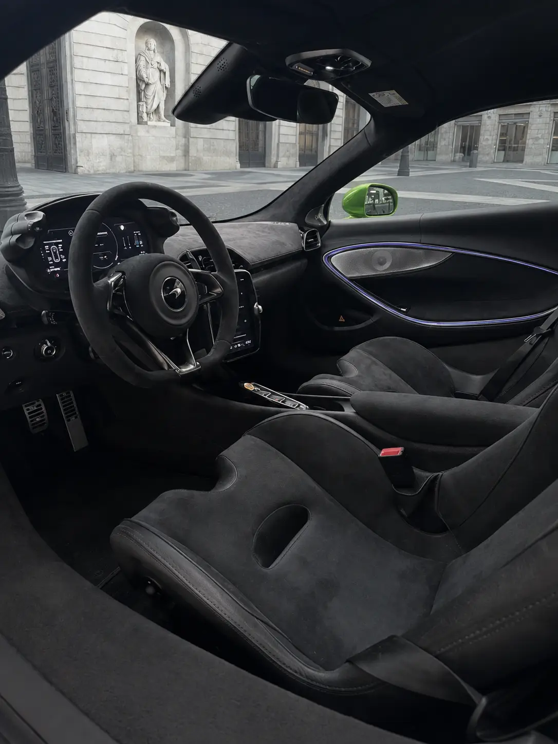 McLaren Artura Spider 2024, interior — Lisbon Luxury Car Rental, Lisbon. The 2024 McLaren Artura Spider carries a plug-in hybrid V6 producing 671 hp, delivered…