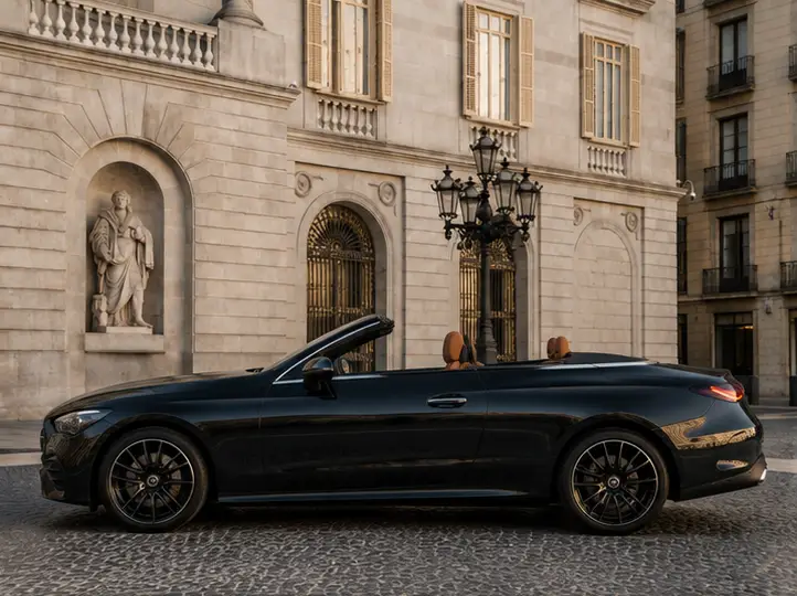 Mercedes Benz CLE 300 Cabriolet AMG Premium 2025, exterior — Lisbon Luxury Car Rental, Lisbon. The Mercedes Benz CLE 300 Cabriolet AMG Premium reads as the sensible luxury choice among…