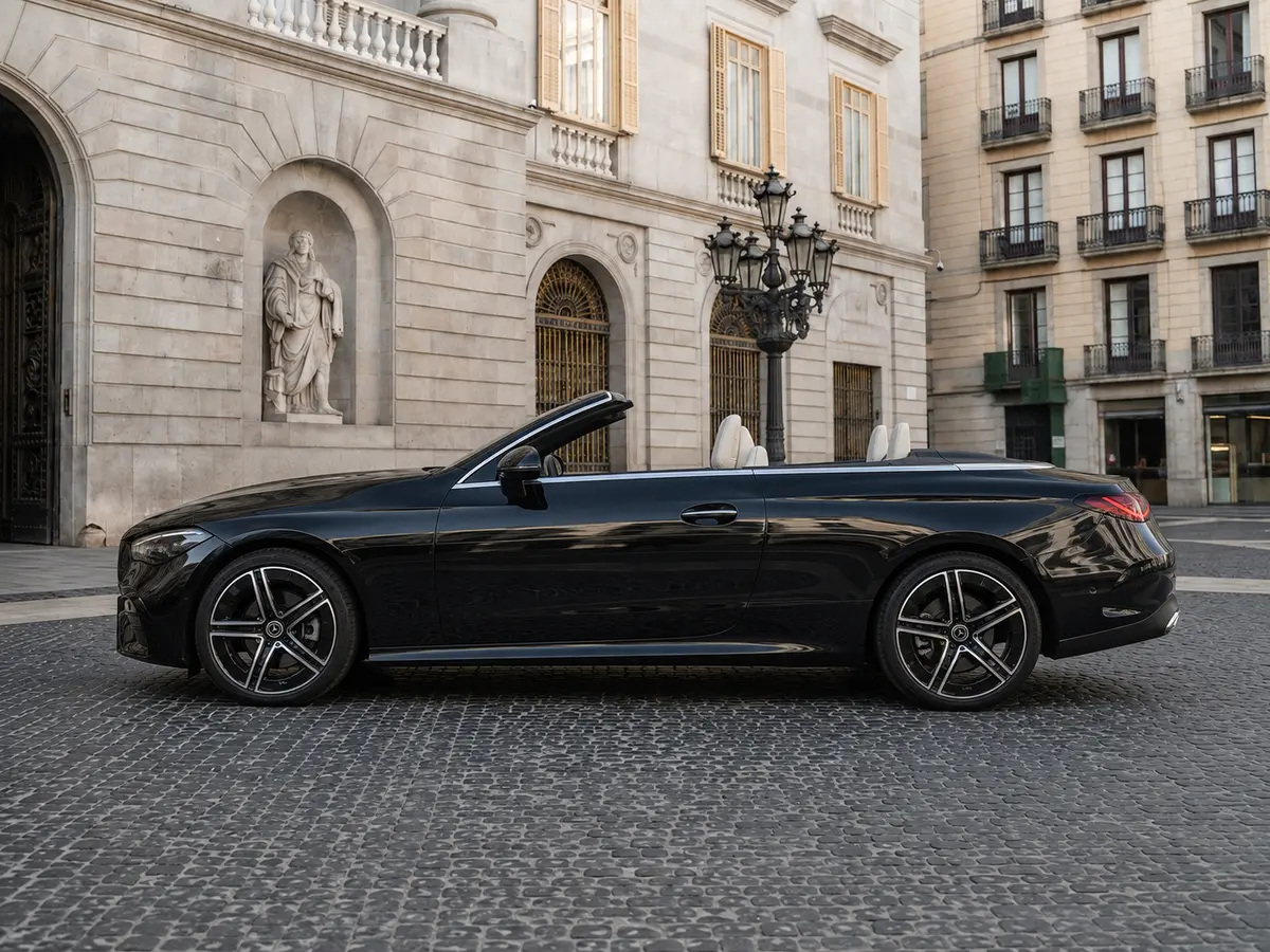 Mercedes Benz CLE Cabrio 2025, exterior — Lisbon Luxury Car Rental, Lisbon. The 2025 Mercedes Benz CLE Cabrio pairs a 258 hp engine with a four-seat cabin, giving it…