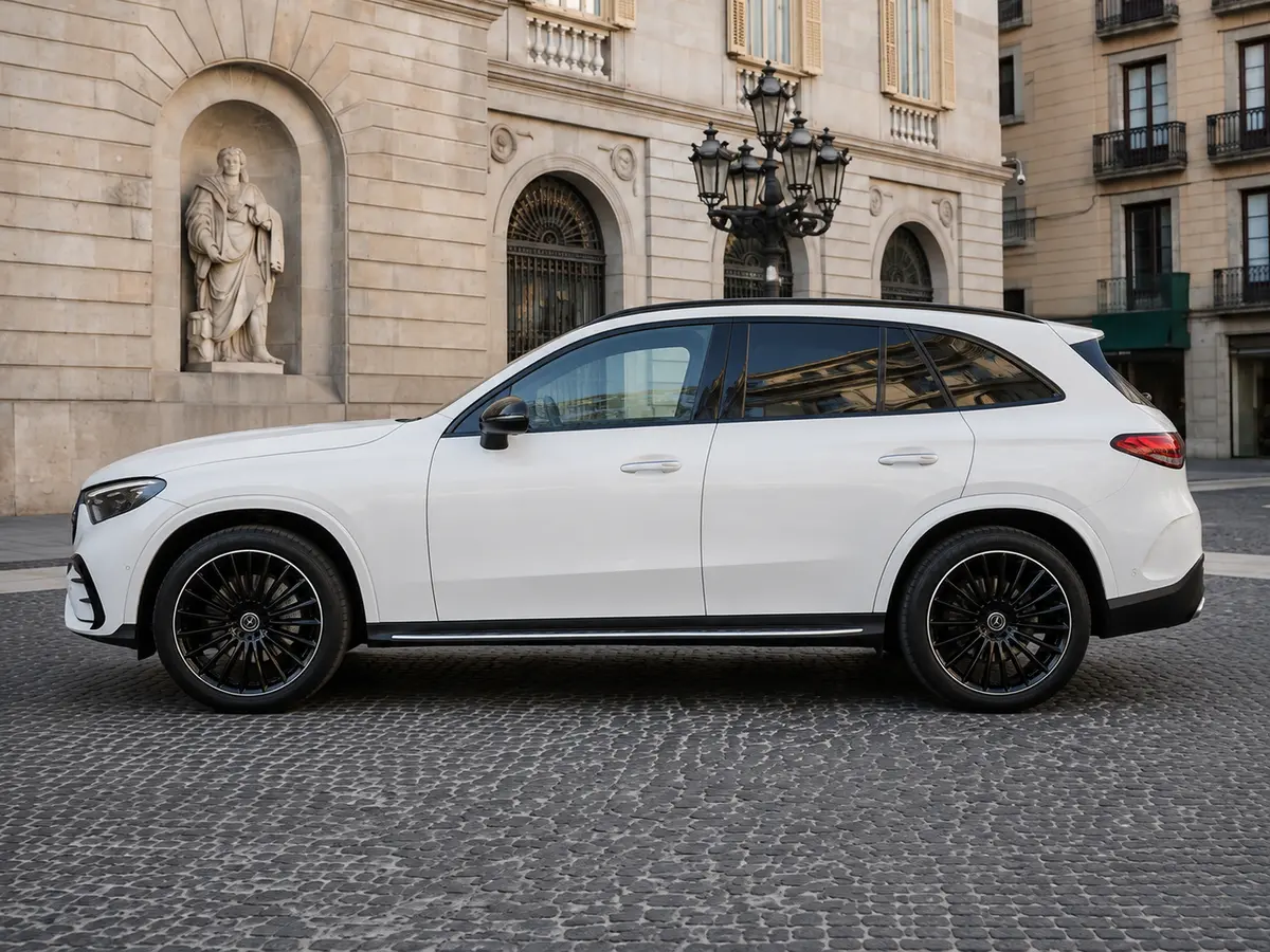 Mercedes Benz GLC 2025, exterior — Lisbon Luxury Car Rental, Lisbon. The 2025 Mercedes Benz GLC is a mid-size SUV built for ease rather than drama: 258 hp,…
