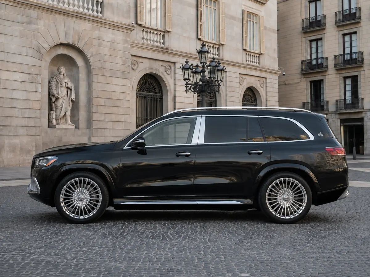 Mercedes Benz GLS Maybach 2022, exterior — Lisbon Luxury Car Rental, Lisbon. The Mercedes-Benz GLS Maybach pairs a 550 hp drivetrain with a cabin built around four…