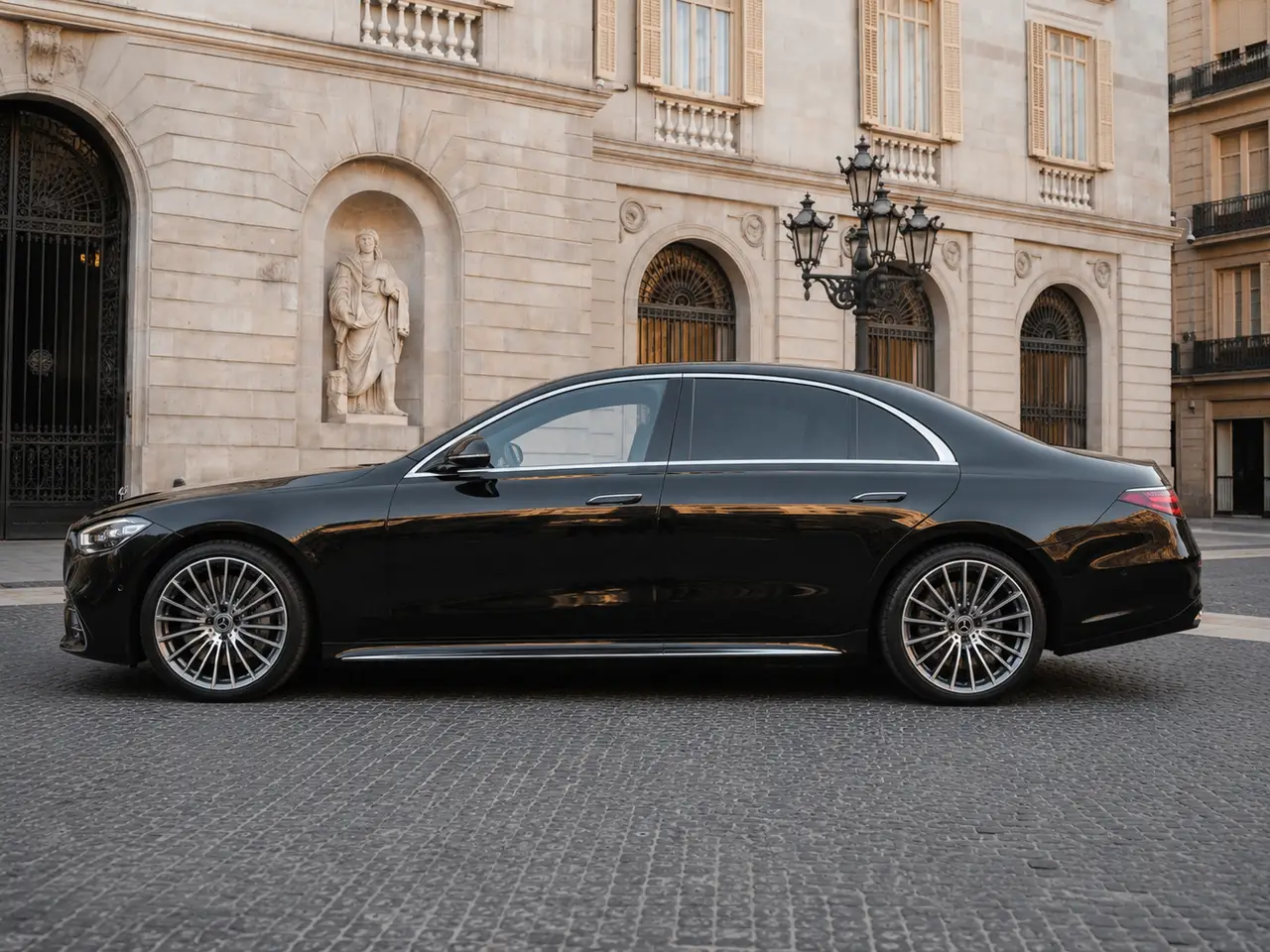 Mercedes Benz S-klasse S400 Long 4-Matic 2023, exterior — Lisbon Luxury Car Rental, Lisbon. The S400 Long 4-Matic is the long-wheelbase version of Mercedes-Benz's flagship sedan,…
