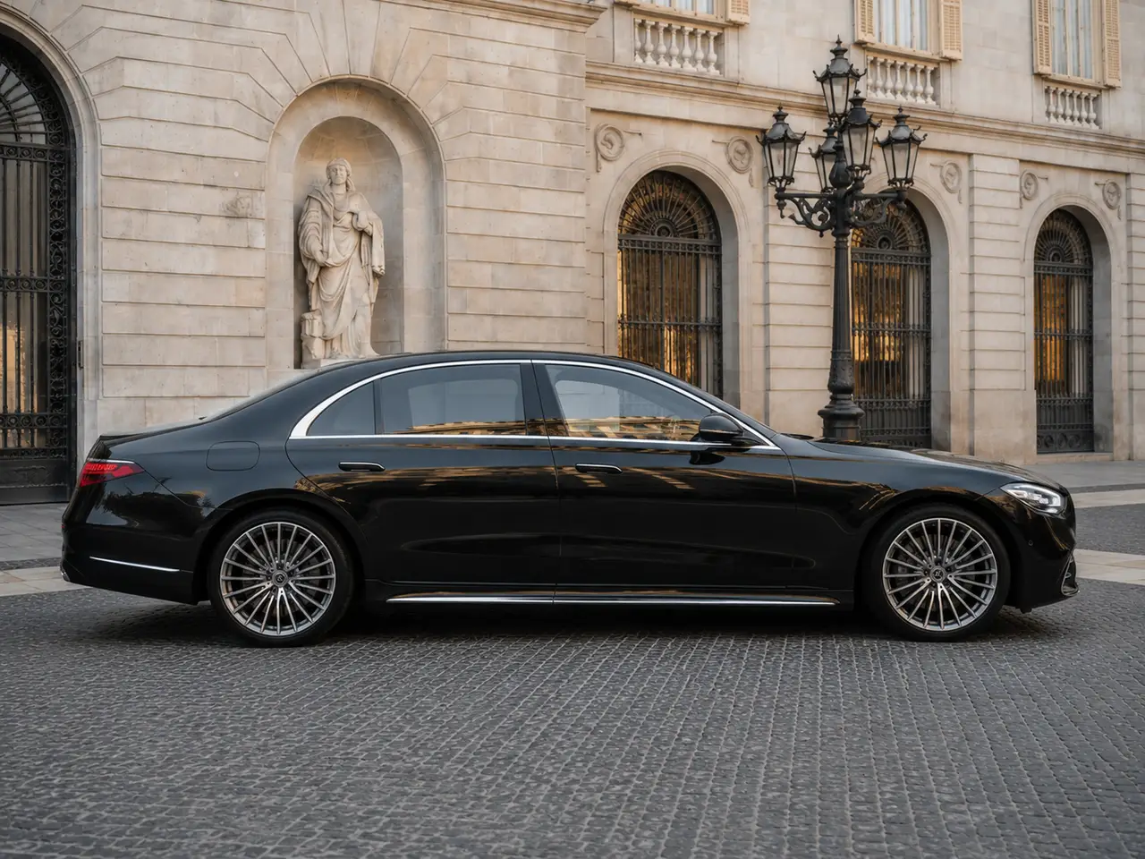 Mercedes Benz S-klasse S400 Long 4-Matic 2023, front view — Lisbon Luxury Car Rental, Lisbon. The S400 Long 4-Matic is the long-wheelbase version of Mercedes-Benz's flagship sedan,…