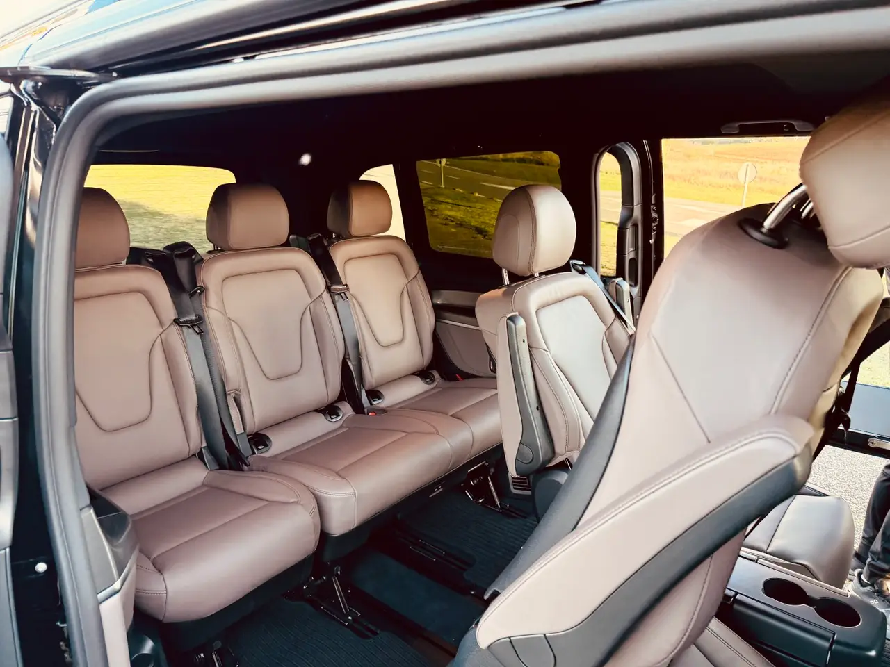 Mercedes Benz V300 4x4 XL Exclusive 7 seats 2025, interior — Lisbon Luxury Car Rental, Lisbon. The Mercedes Benz V300 4x4 XL Exclusive is built for groups who need real space without…