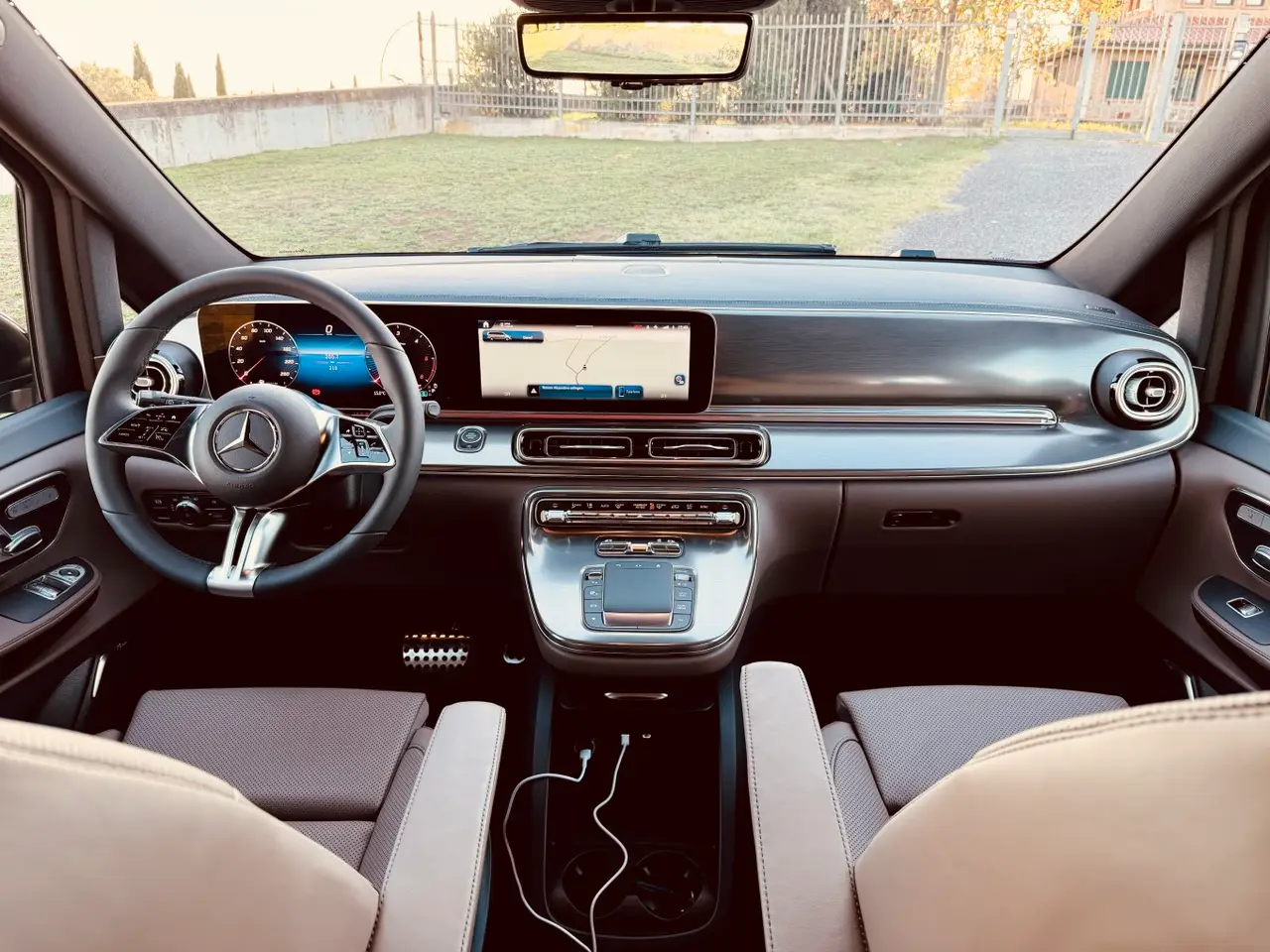 Mercedes Benz V300 4x4 XL Exclusive 7 seats 2025, dashboard — Lisbon Luxury Car Rental, Lisbon. The Mercedes Benz V300 4x4 XL Exclusive is built for groups who need real space without…