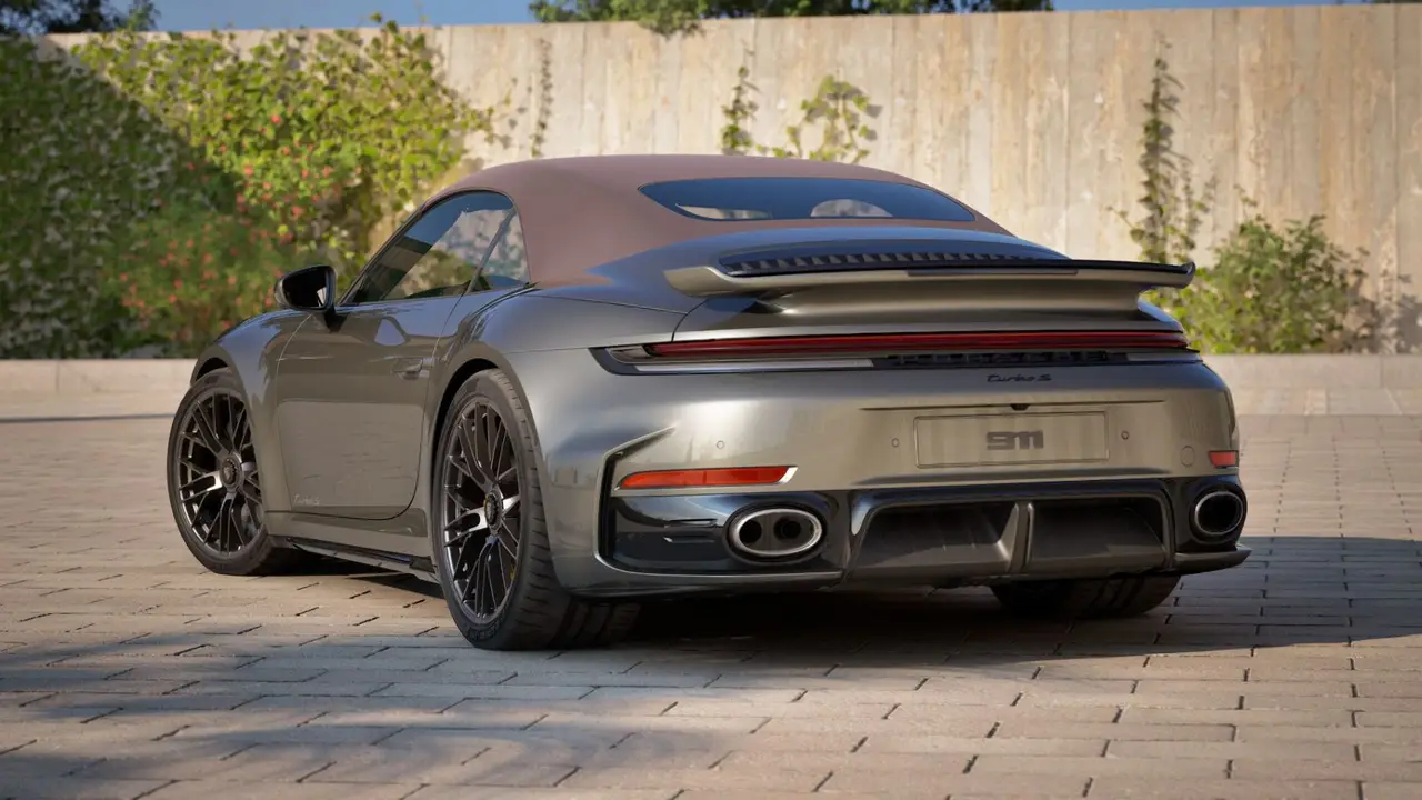 Porsche 911 992 Carrera Turbo S Cabrio 2026, exterior — Lisbon Luxury Car Rental, Lisbon. The 2026 Porsche 911 992 Carrera Turbo S Cabrio pairs 650 hp with the kind of chassis…