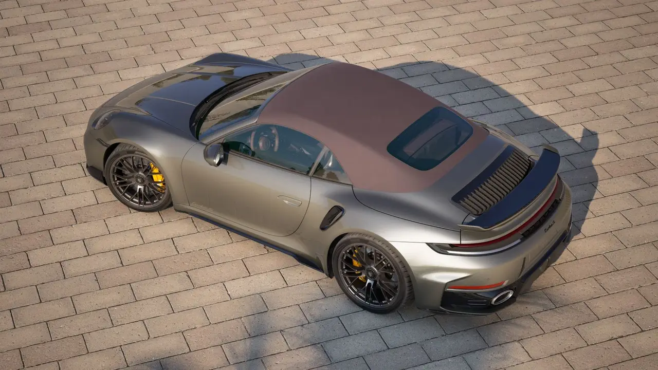 Porsche 911 992 Carrera Turbo S Cabrio 2026, front view — Lisbon Luxury Car Rental, Lisbon. The 2026 Porsche 911 992 Carrera Turbo S Cabrio pairs 650 hp with the kind of chassis…