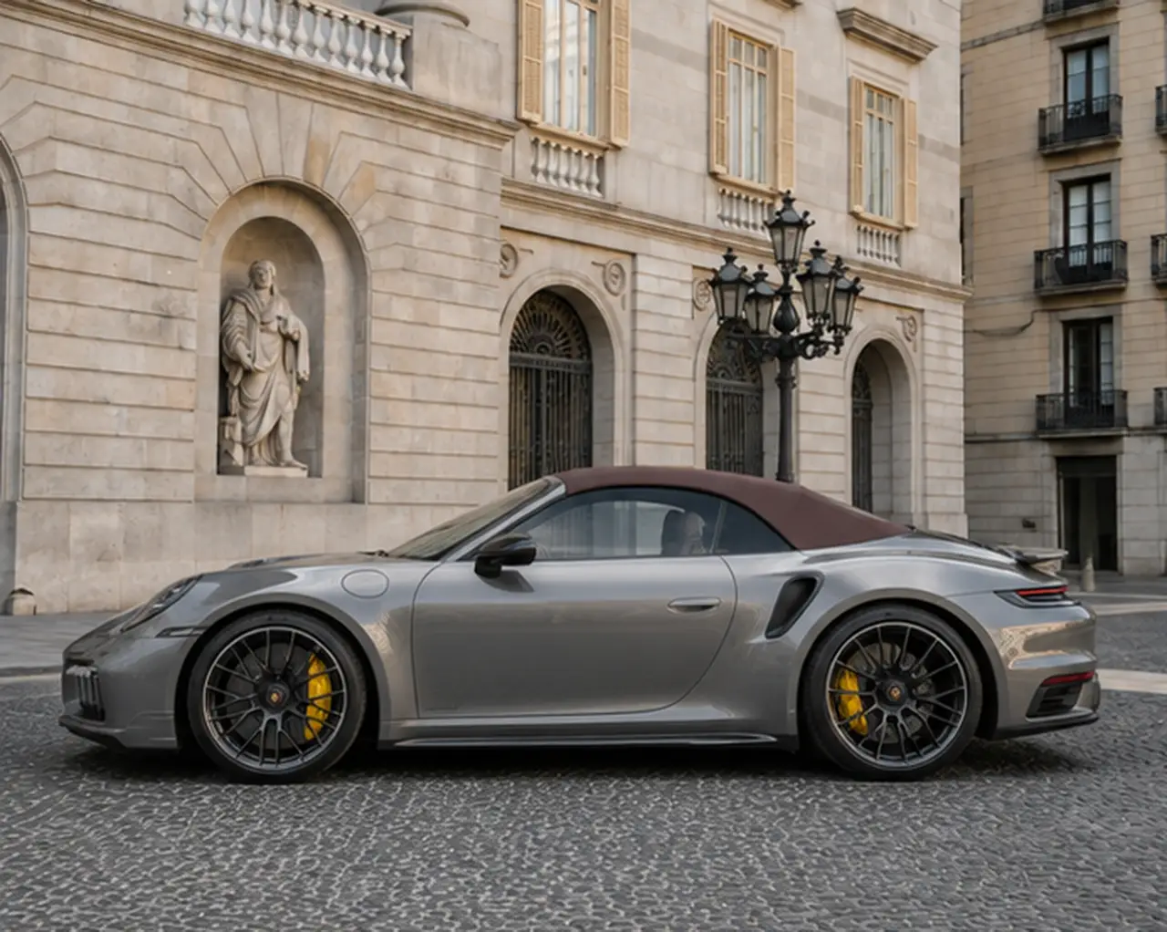 Porsche 911 992 Carrera Turbo S Cabrio 2026, exterior — Lisbon Luxury Car Rental, Lisbon. The 2026 Porsche 911 992 Carrera Turbo S Cabrio pairs 650 hp with the kind of chassis…