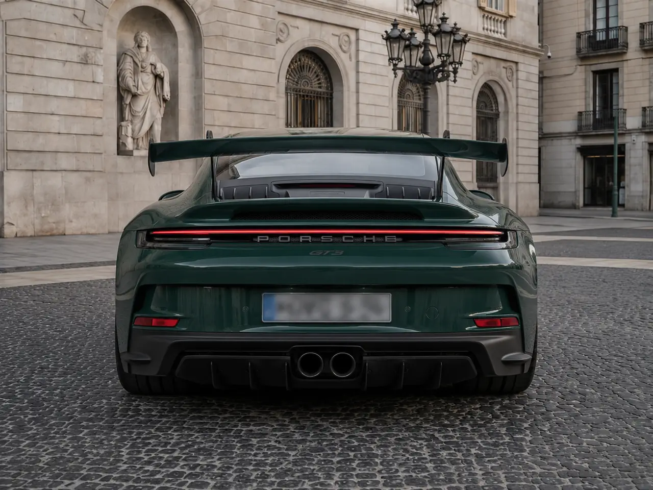 Porsche 911 GT3 2026, rear view — Lisbon Luxury Car Rental, Lisbon. The 2026 Porsche 911 GT3 is built for drivers who want to feel every input translate…