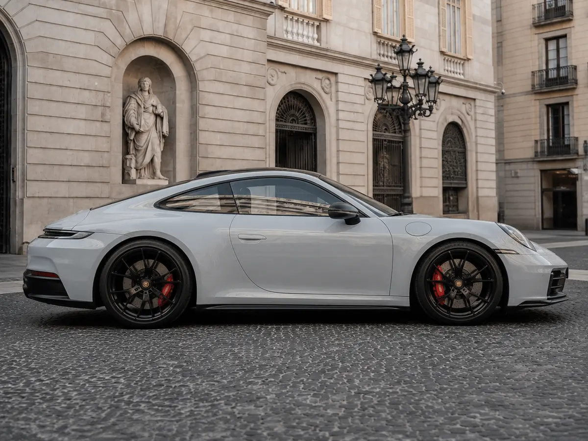 Porsche Carrera Spyder 992,2 GTS 2025, front view — Lisbon Luxury Car Rental, Lisbon. The 2025 Porsche Carrera Spyder 992.2 GTS pairs 541 hp with an open-top layout that keeps…
