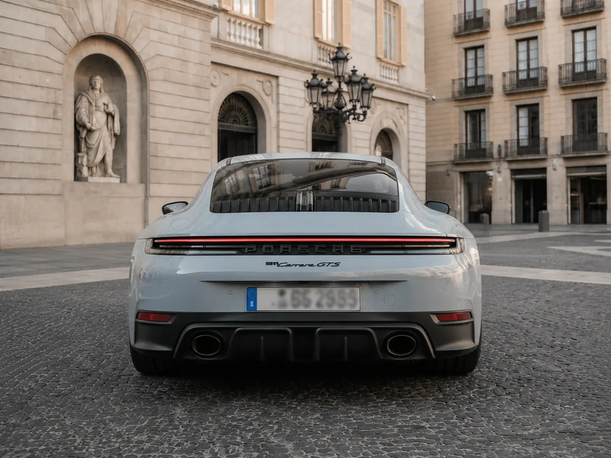 Porsche Carrera Spyder 992,2 GTS 2025, rear view — Lisbon Luxury Car Rental, Lisbon. The 2025 Porsche Carrera Spyder 992.2 GTS pairs 541 hp with an open-top layout that keeps…