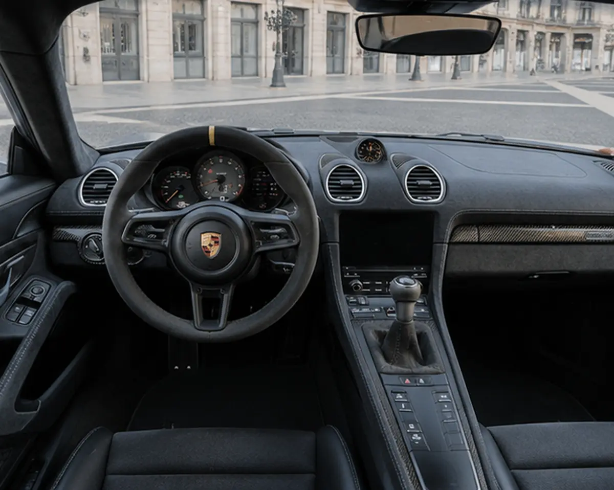 Porsche GT4 RS 2024, interior — Lisbon Luxury Car Rental, Lisbon. The 2024 Porsche GT4 RS is built around one purpose: precise, engaging driving. With 500…