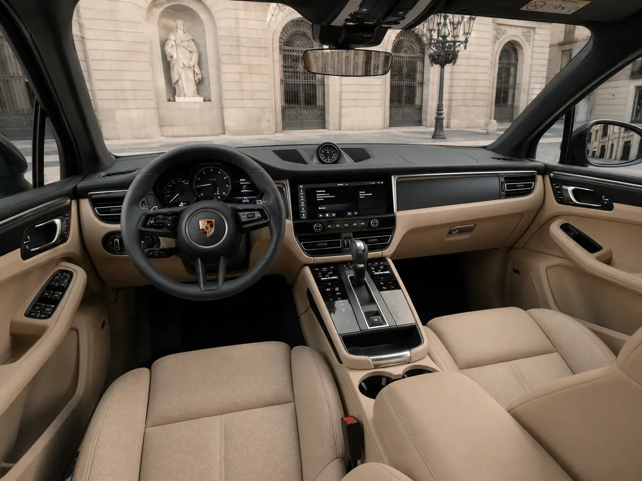 Porsche Macan 2024, interior — Lisbon Luxury Car Rental, Lisbon. The 2024 Porsche Macan brings a compact, well-balanced footprint to a segment often…