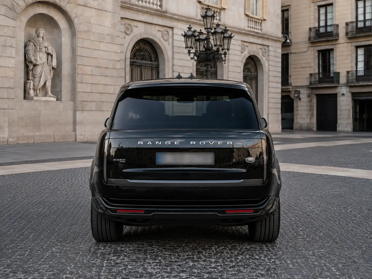 Rover Range Rover Autobiography D350 7s 2025, rear view — Lisbon Luxury Car Rental, Lisbon. The 2025 Range Rover Autobiography D350 7s carries Land Rover's flagship comfort into a…