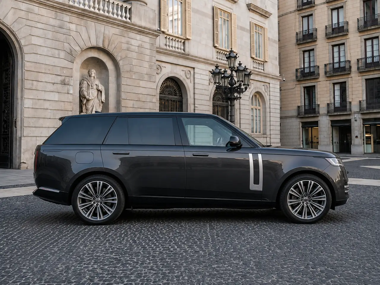 Rover Range Rover Autobiography P530 2026, front view — Lisbon Luxury Car Rental, Lisbon. The 2026 Range Rover Autobiography P530 carries its 530 hp with the kind of composure…