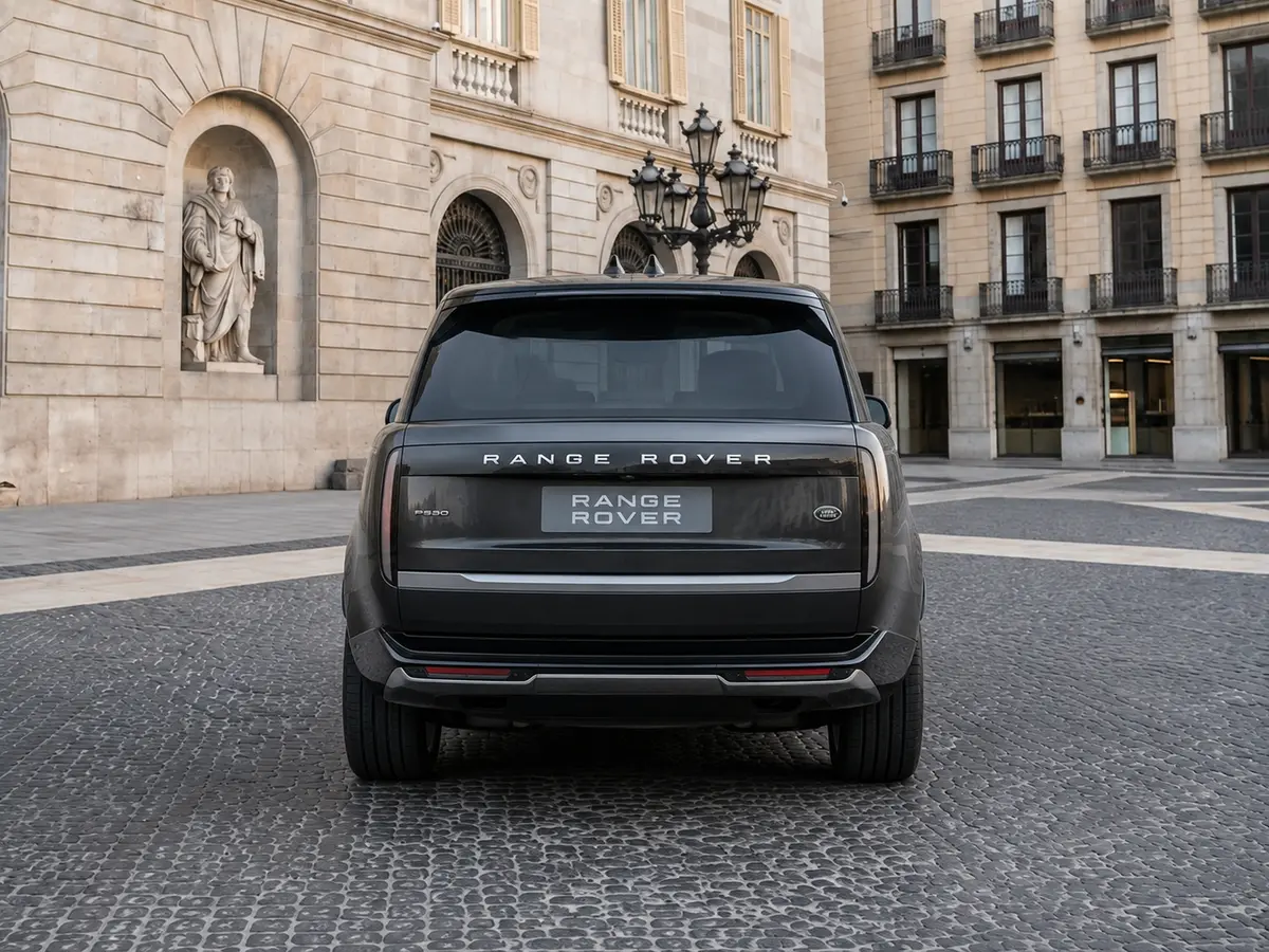 Rover Range Rover Autobiography P530 2026, rear view — Lisbon Luxury Car Rental, Lisbon. The 2026 Range Rover Autobiography P530 carries its 530 hp with the kind of composure…