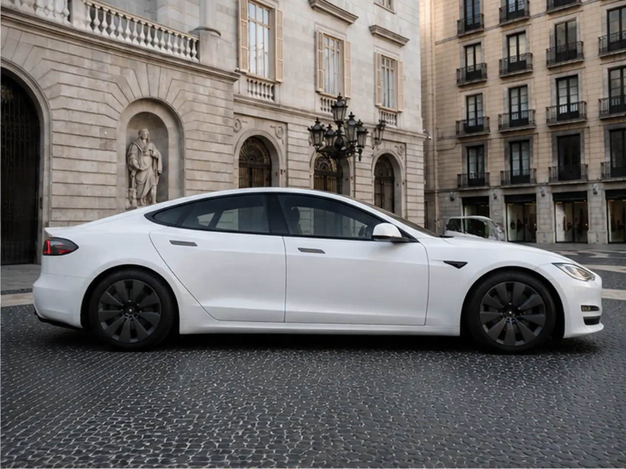 Tesla Model S Plaid 2025, front view — Lisbon Luxury Car Rental, Lisbon. The 2025 Tesla Model S Plaid puts 1020 hp behind a single press of the accelerator, with…