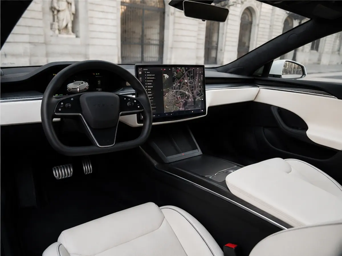 Tesla Model S Plaid 2025, interior — Lisbon Luxury Car Rental, Lisbon. The 2025 Tesla Model S Plaid puts 1020 hp behind a single press of the accelerator, with…