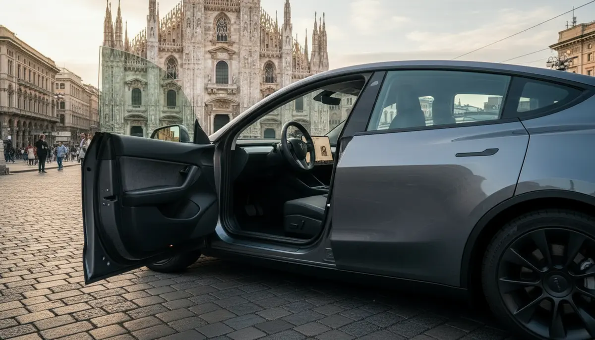 Tesla Model Y Long Range 2023, interior — Lisbon Luxury Car Rental, Lisbon. Silent electric runs to Sintra, no fuel stops