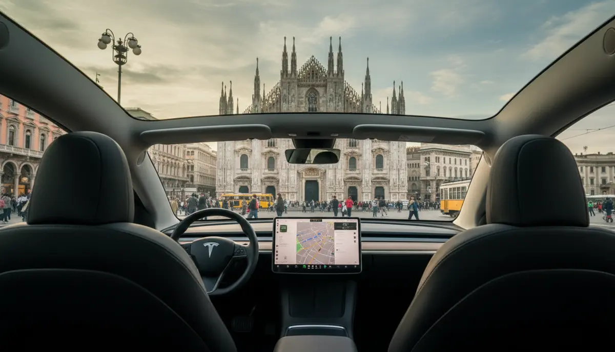 Tesla Model Y Long Range 2023, dashboard — Lisbon Luxury Car Rental, Lisbon. Silent electric runs to Sintra, no fuel stops