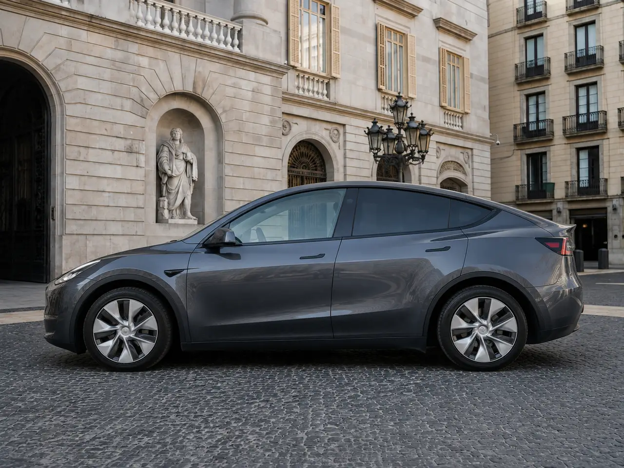 Tesla Model Y Long Range 2023, exterior — Lisbon Luxury Car Rental, Lisbon. The 2023 Tesla Model Y Long Range drives differently from the rest of the fleet:…
